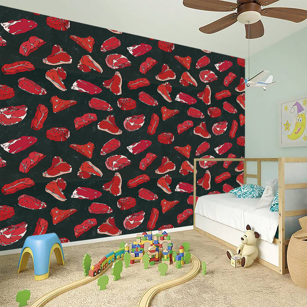 Red Meat Pattern Print Wall Sticker