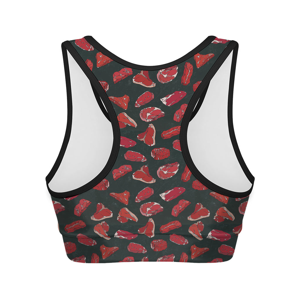 Red Meat Pattern Print Women's Sports Bra