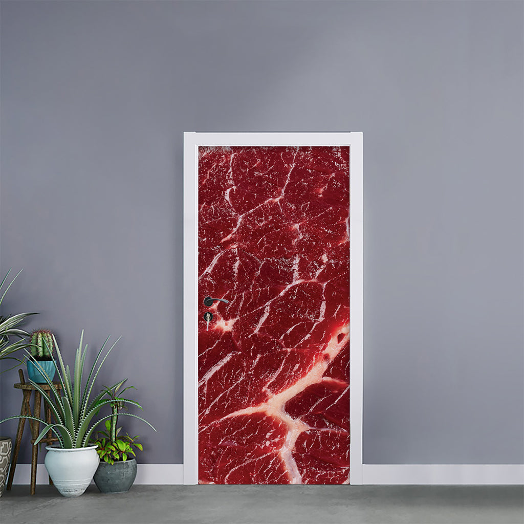Red Meat Print Door Sticker