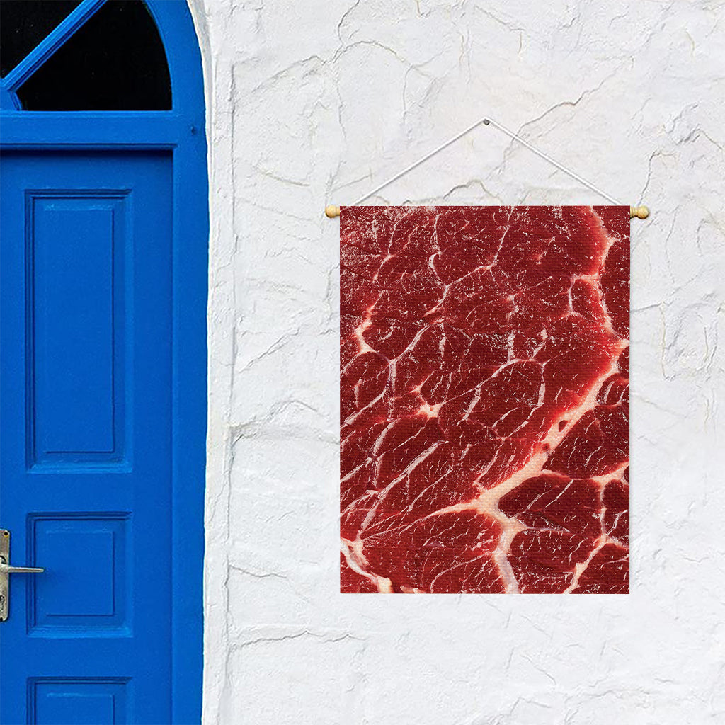 Red Meat Print Garden Flag