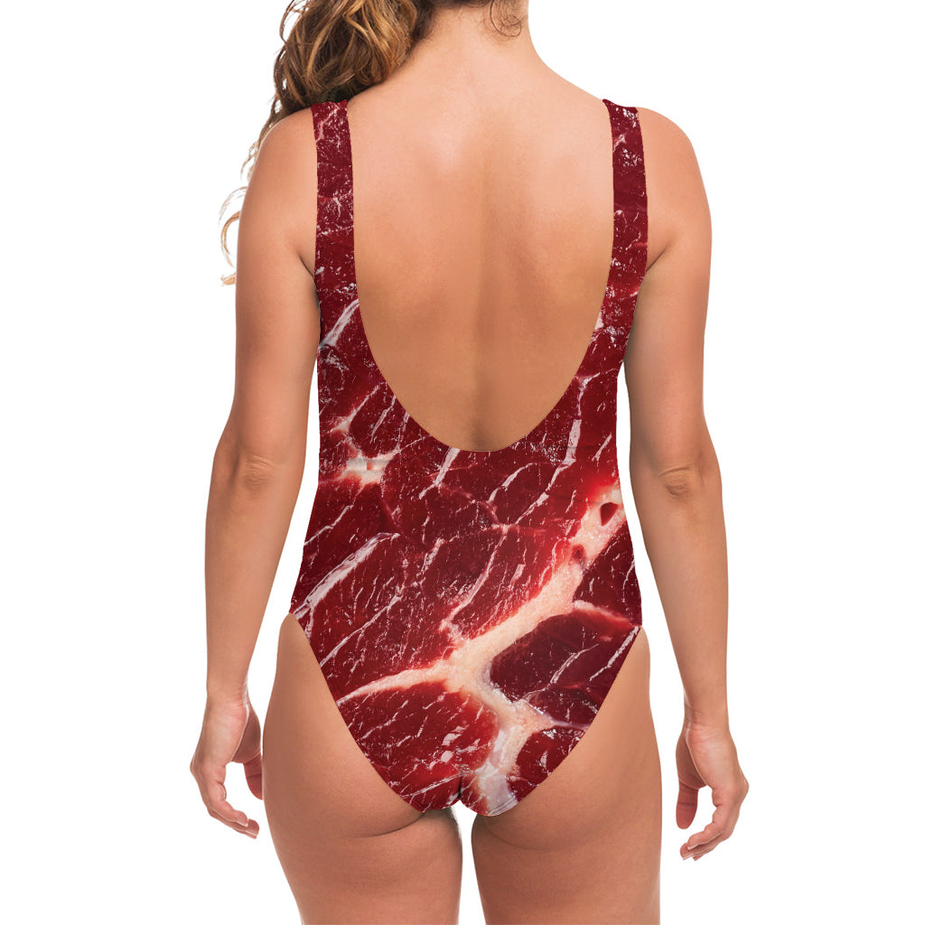 Red Meat Print One Piece Swimsuit
