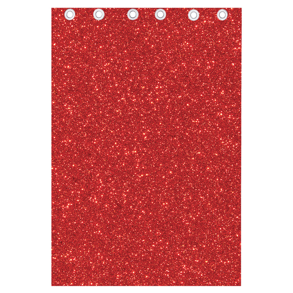 Red (NOT Real) Glitter Print Curtain