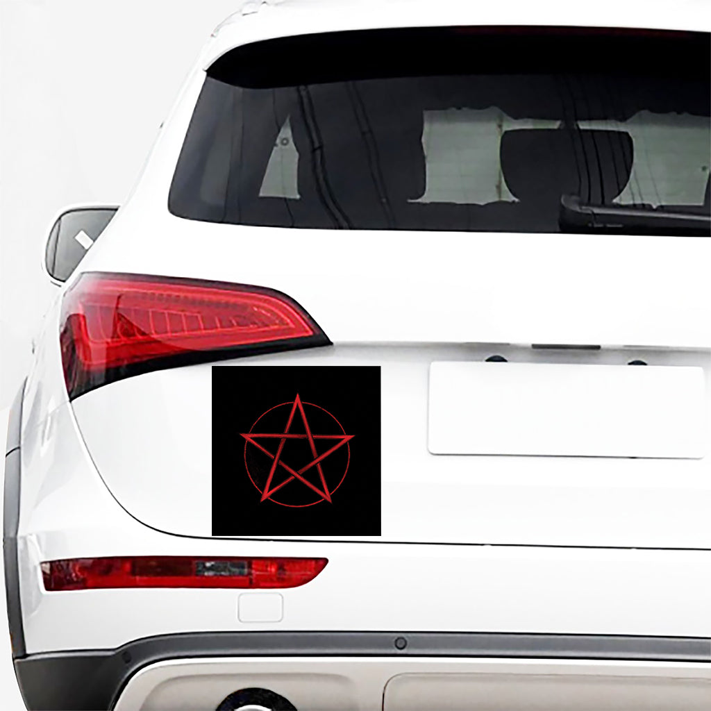Red Pentagram Symbol Print Car Sticker