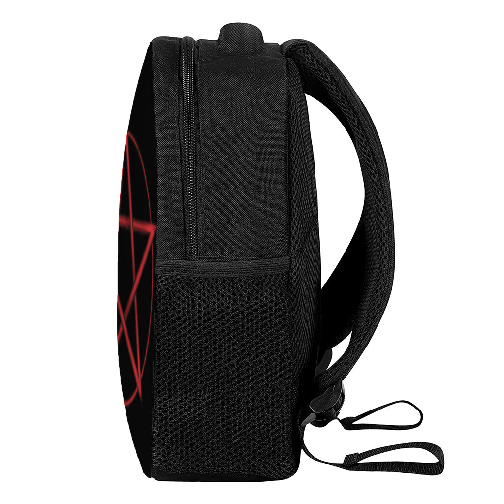 Red Pentagram Symbol Print Casual Backpack