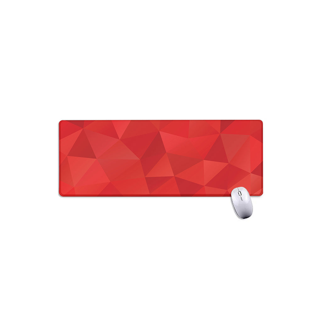 Red Polygonal Geometric Print Extended Mouse Pad