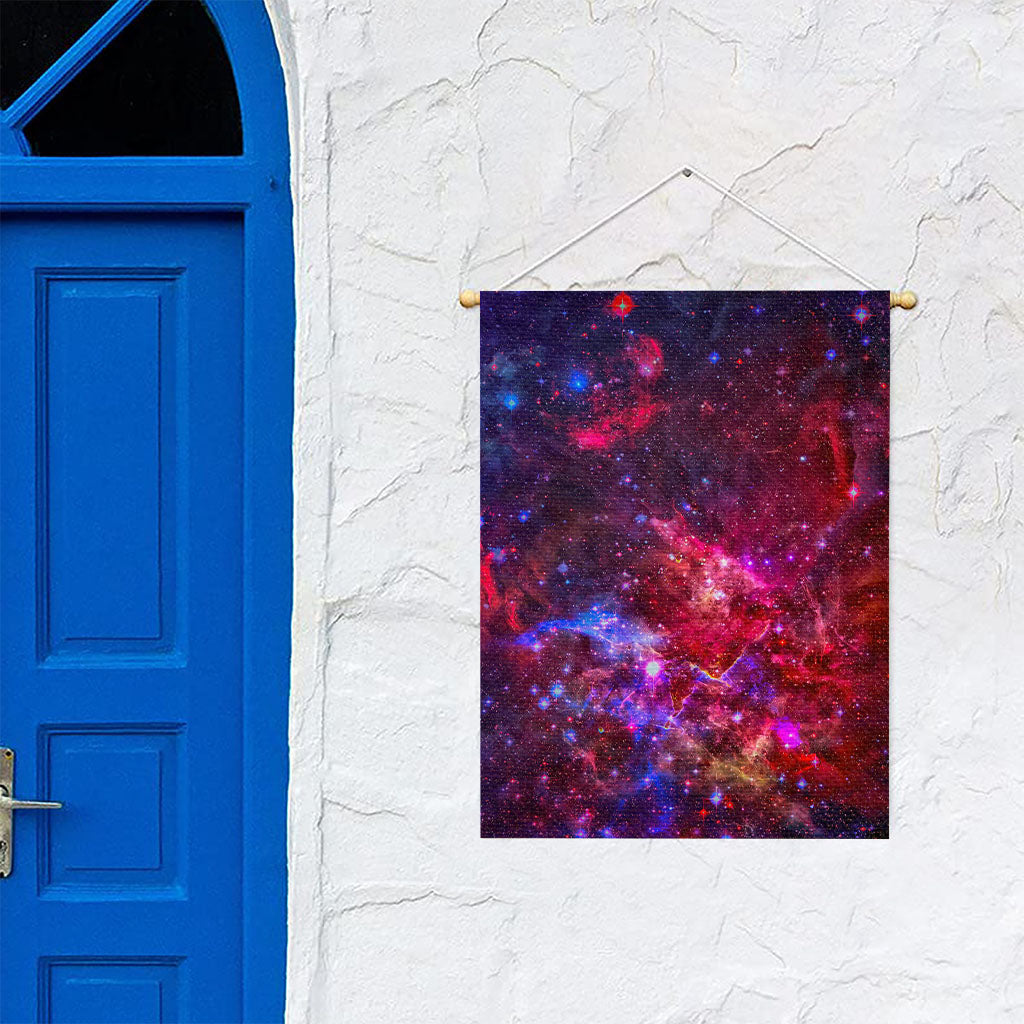 Red Purple Nebula Galaxy Space Print Garden Flag