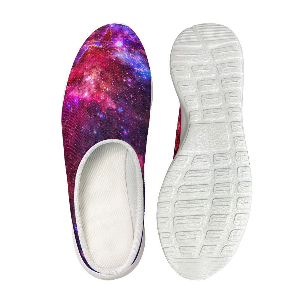 Red Purple Nebula Galaxy Space Print Mesh Casual Shoes