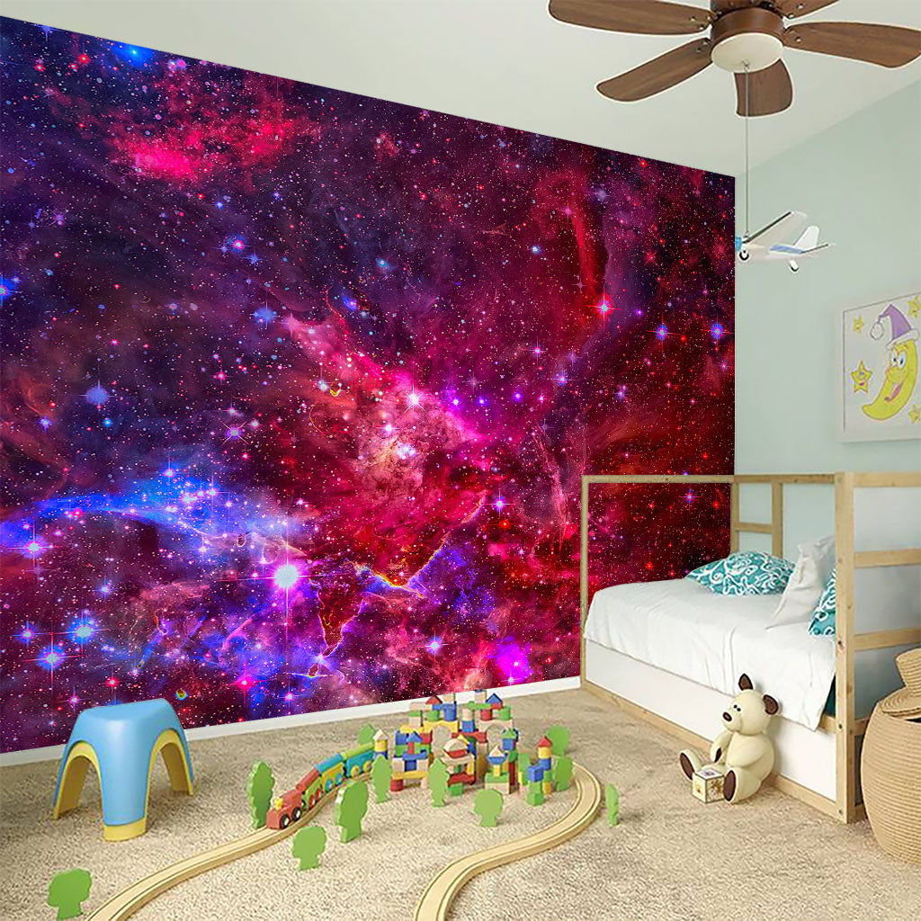 Red Purple Nebula Galaxy Space Print Wall Sticker