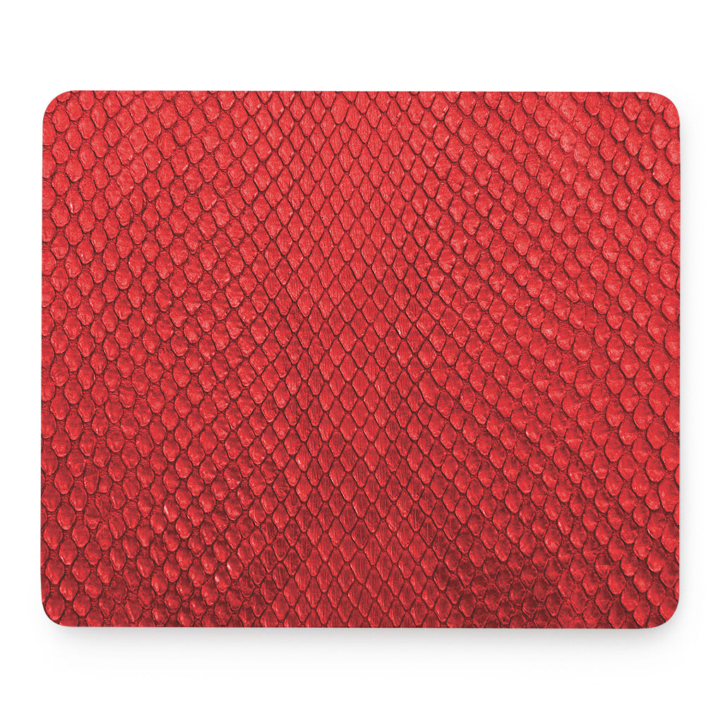Red Python Snakeskin Print Mouse Pad
