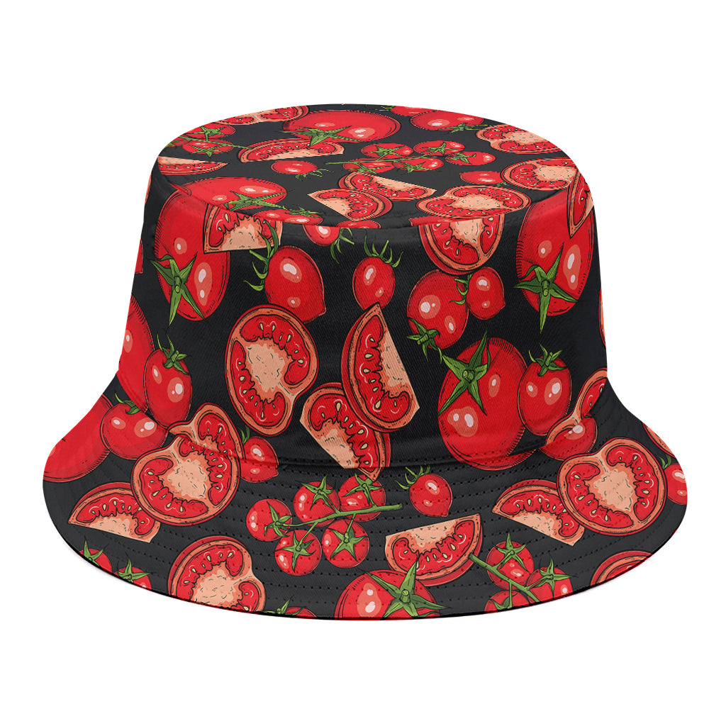 Red Ripe Tomatoes Pattern Print Bucket Hat