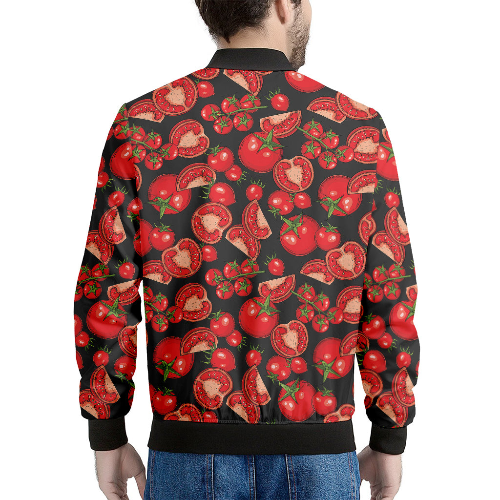 Red Ripe Tomatoes Pattern Print Men's Bomber Jacket