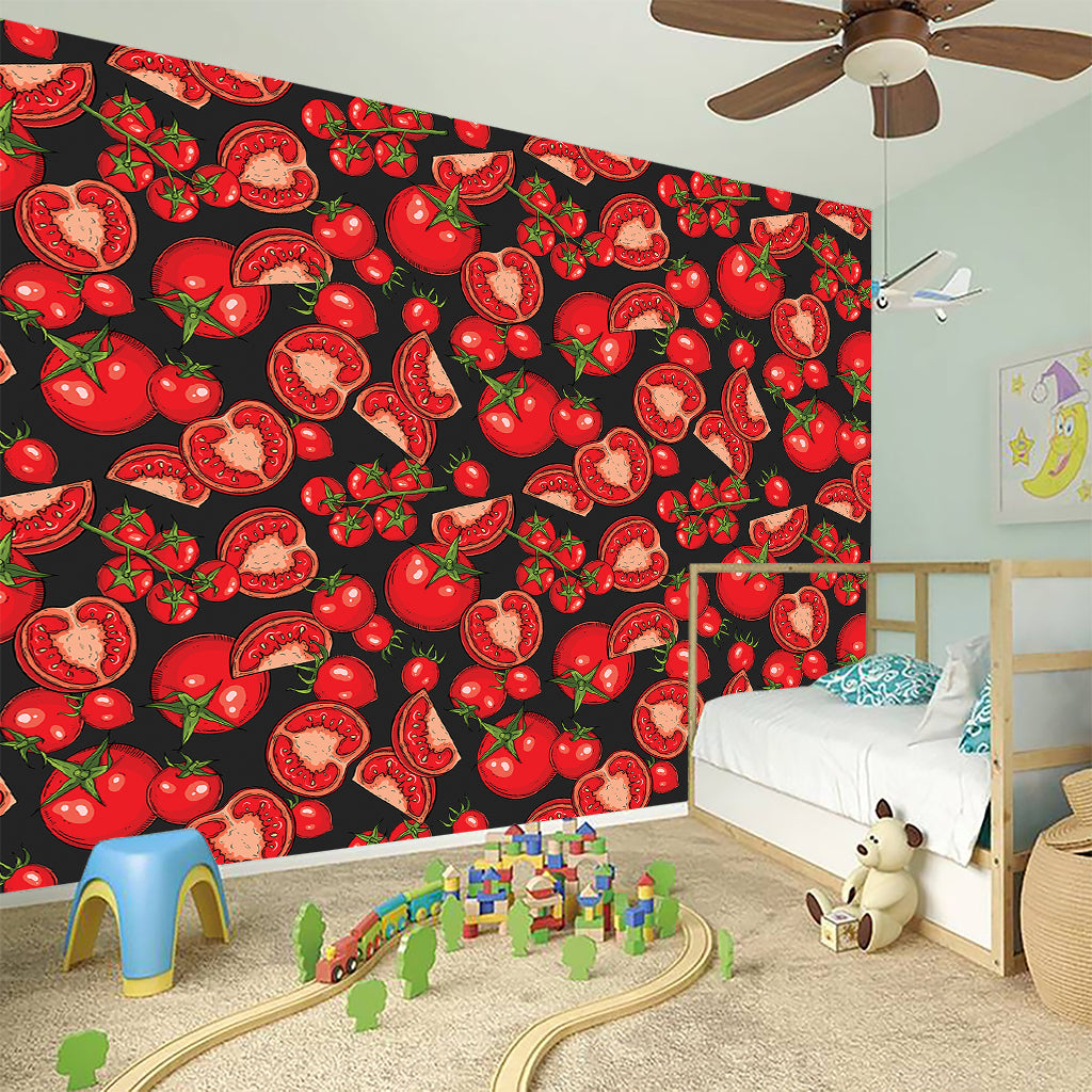 Red Ripe Tomatoes Pattern Print Wall Sticker