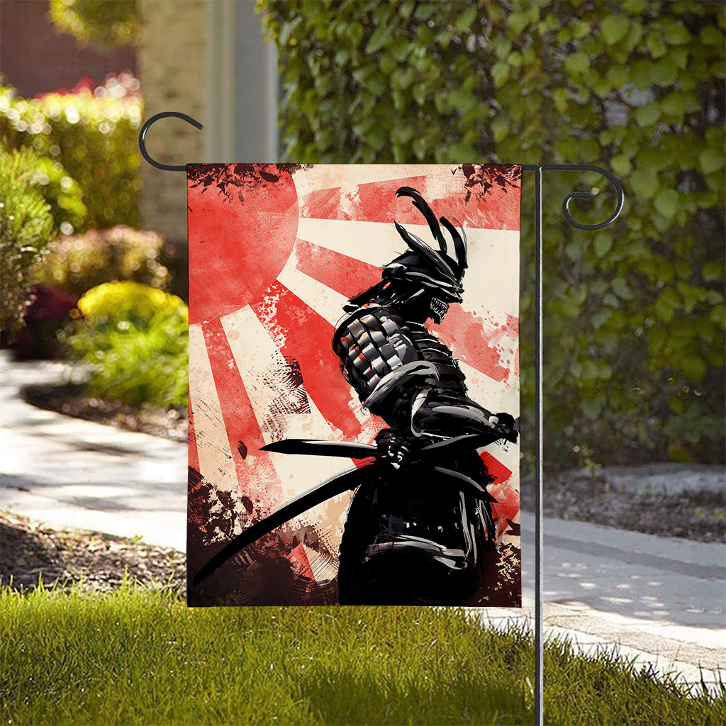Red Rising Sun Samurai Print House Flag