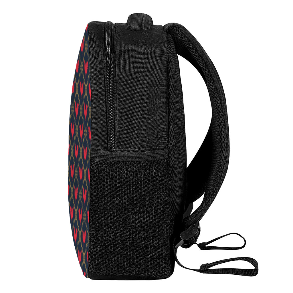 Red Rooster Pattern Print Casual Backpack