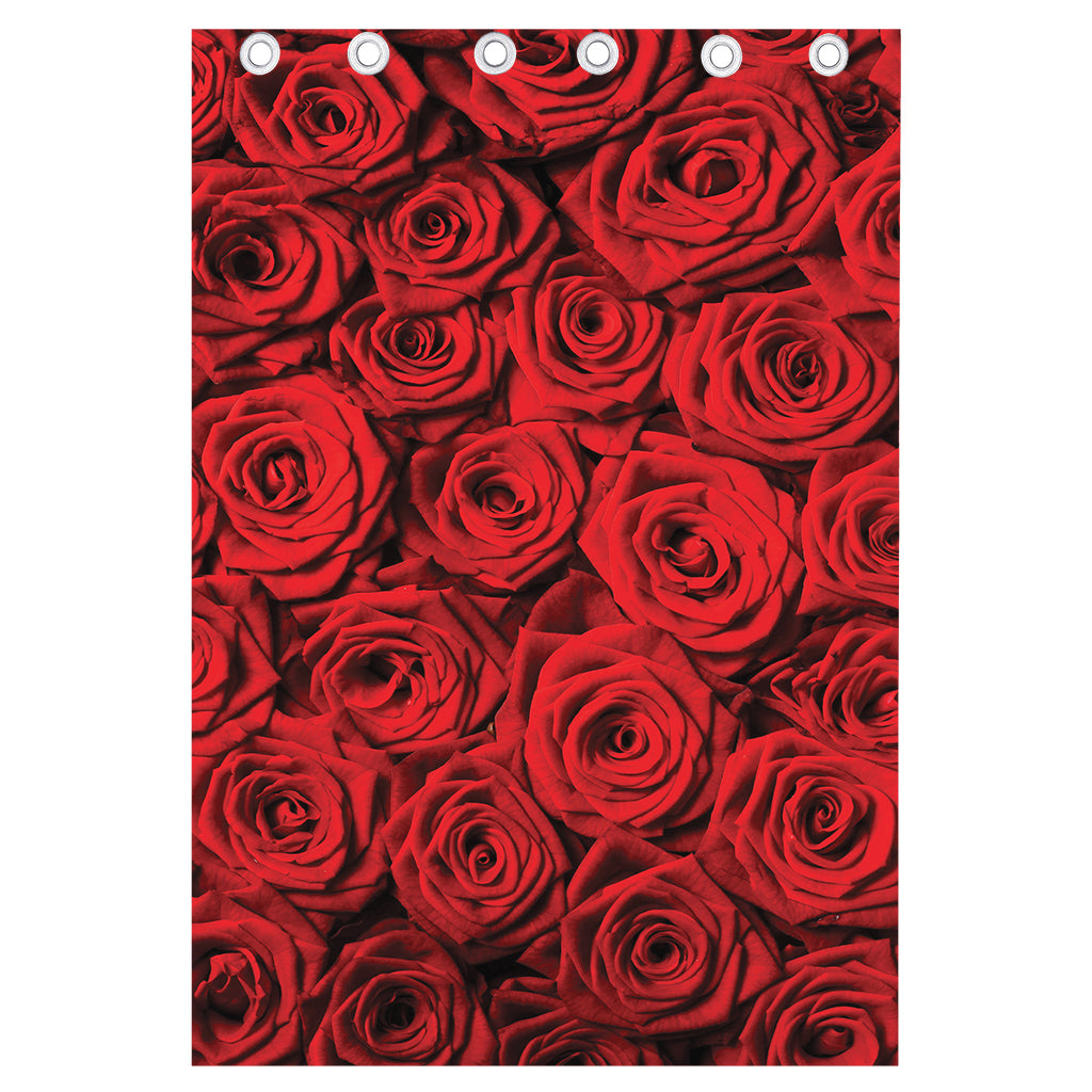 Red Rose Print Curtain
