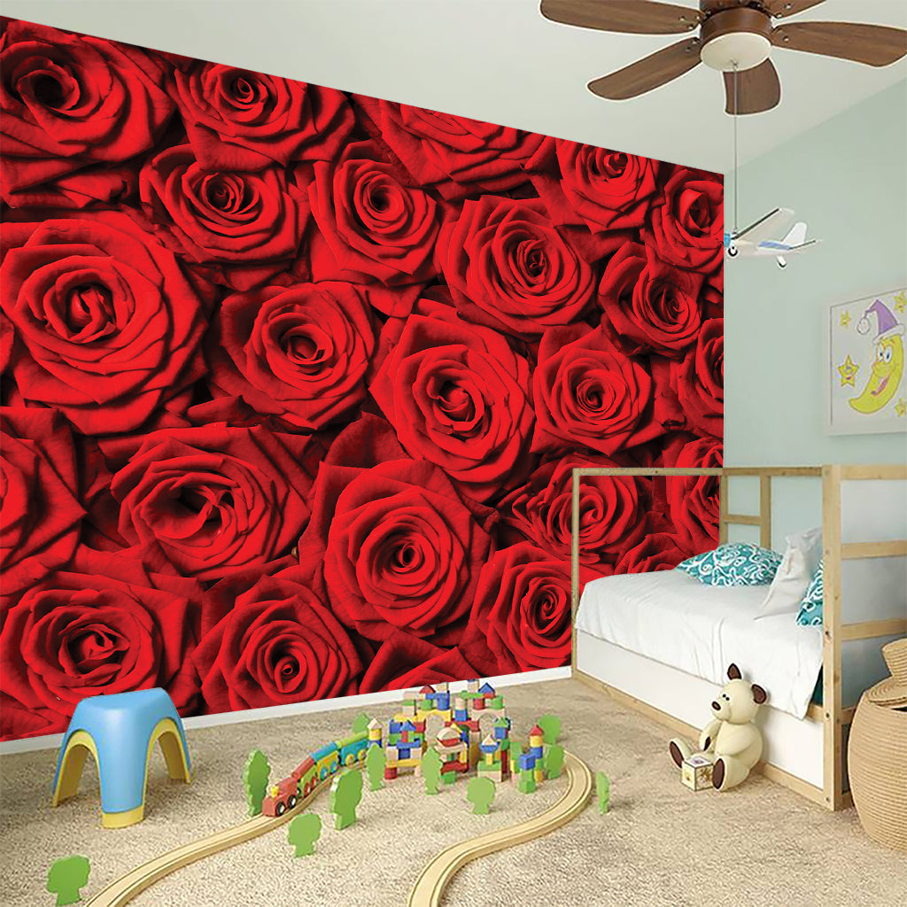 Red Rose Print Wall Sticker