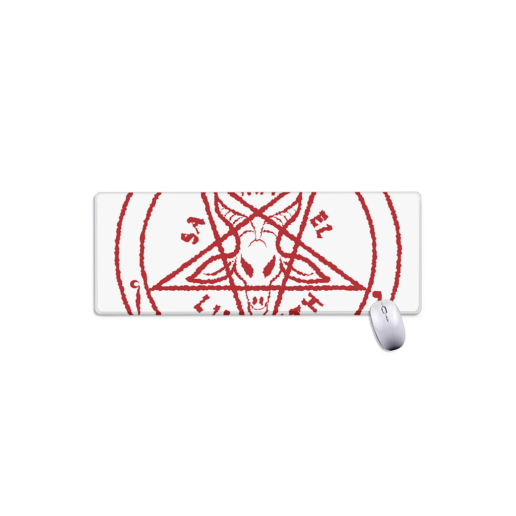 Red Satanic Pentagram Symbol Print Extended Mouse Pad