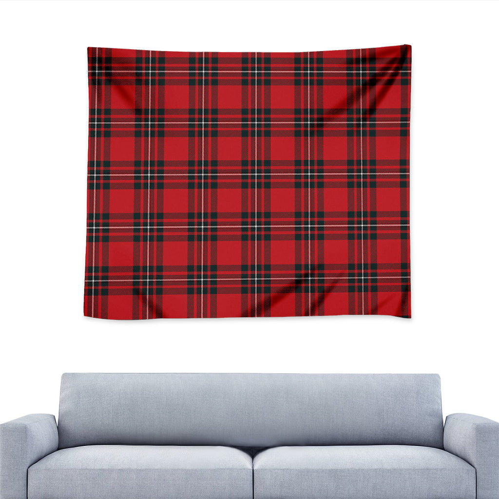 Red Scottish Tartan Pattern Print Tapestry