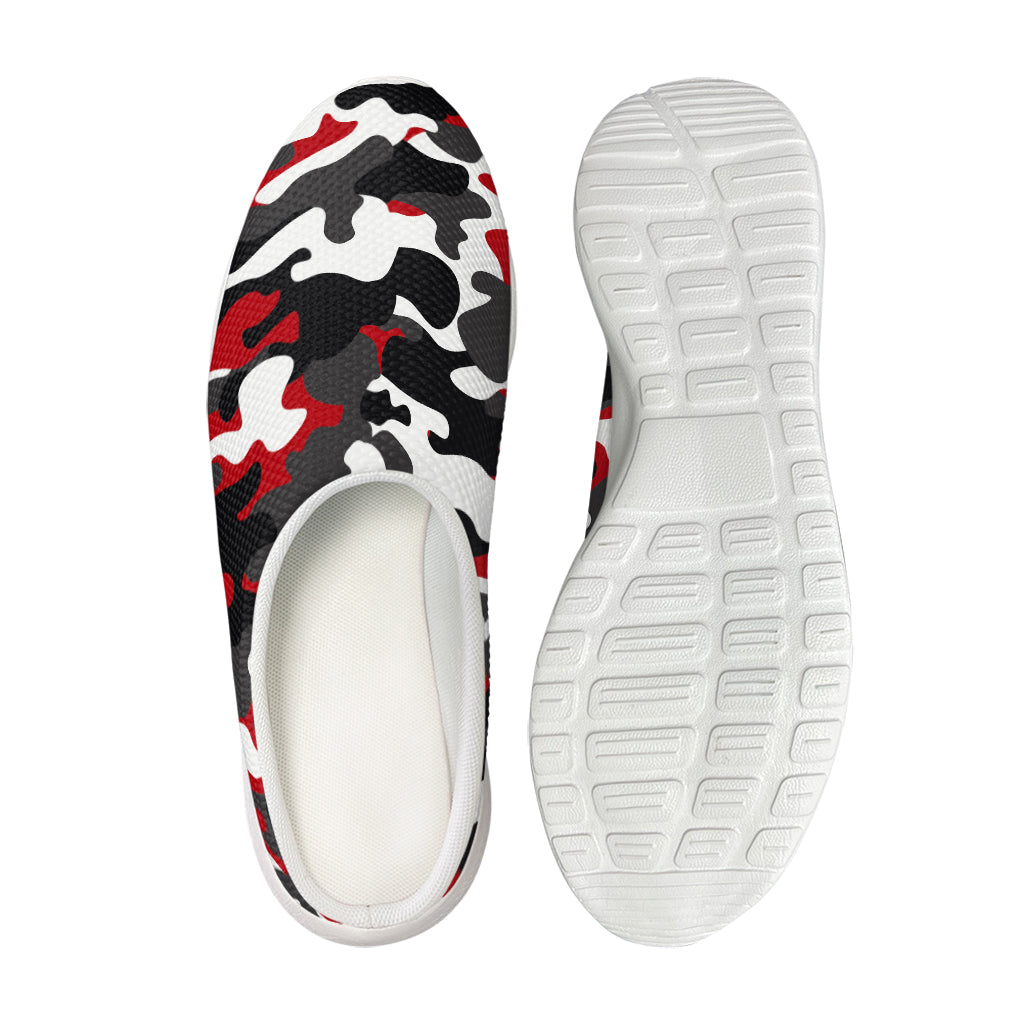 Red Snow Camouflage Print Mesh Casual Shoes