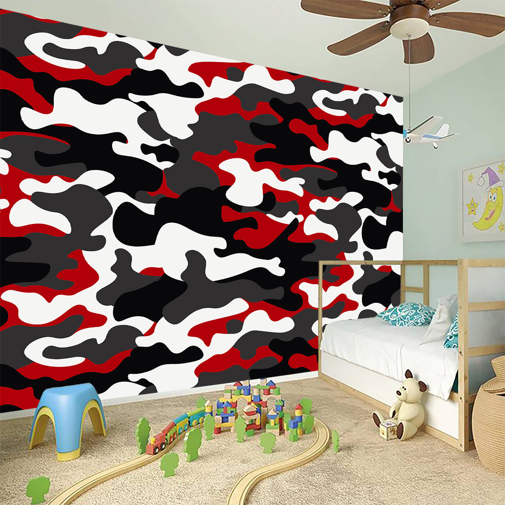 Red Snow Camouflage Print Wall Sticker