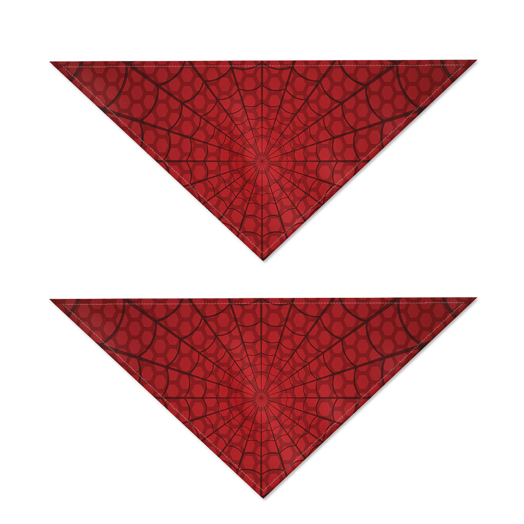 Red Spider Web Print Dog Bandana
