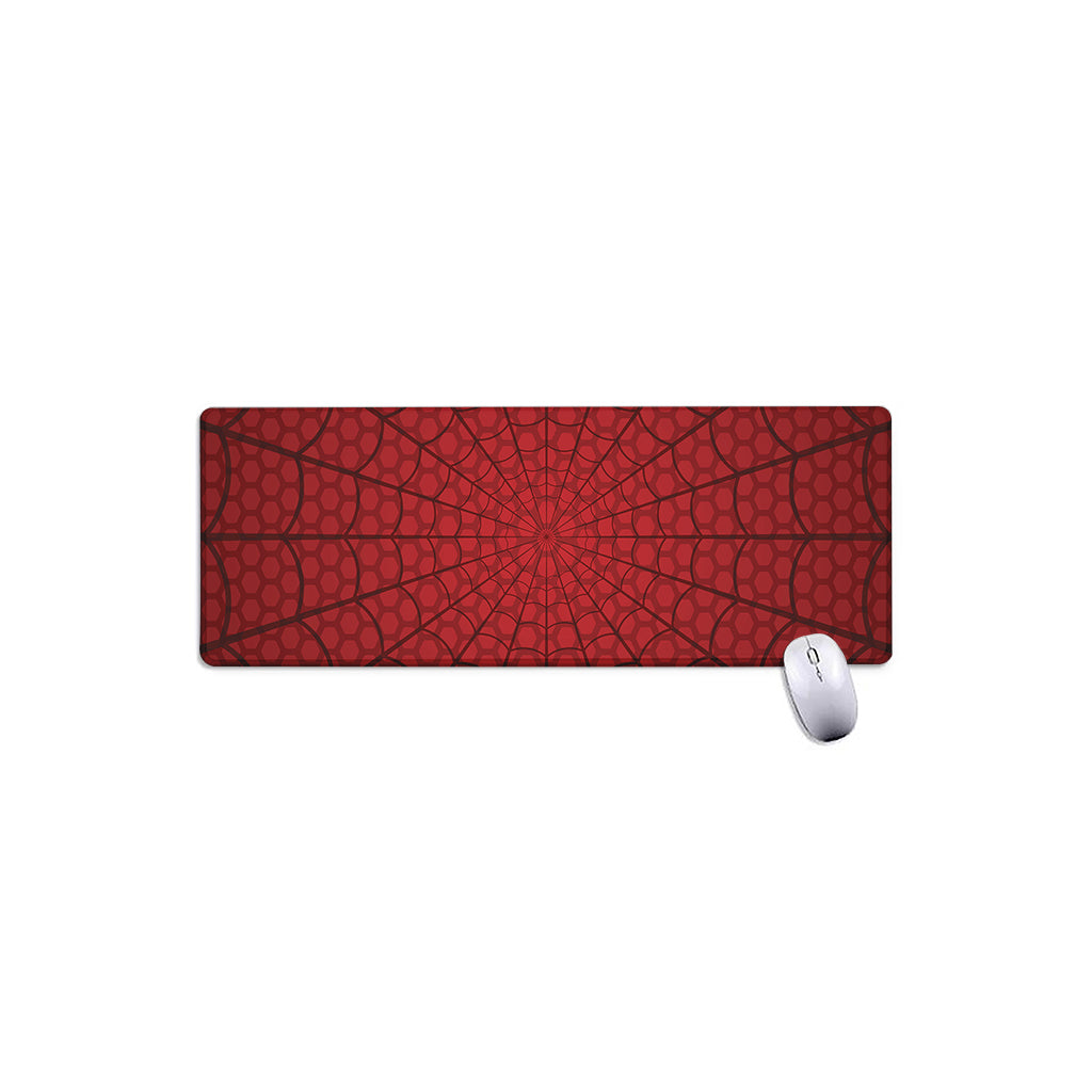 Red Spider Web Print Extended Mouse Pad