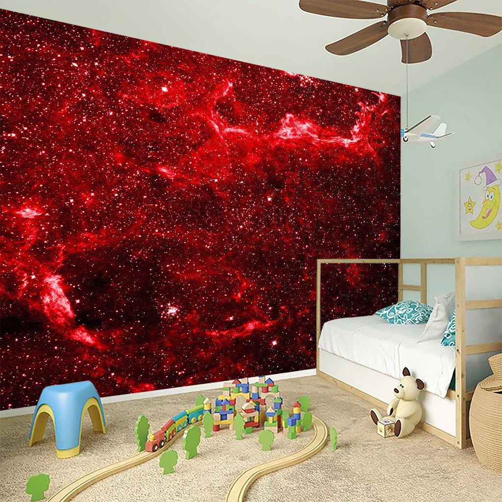 Red Stardust Universe Galaxy Space Print Wall Sticker
