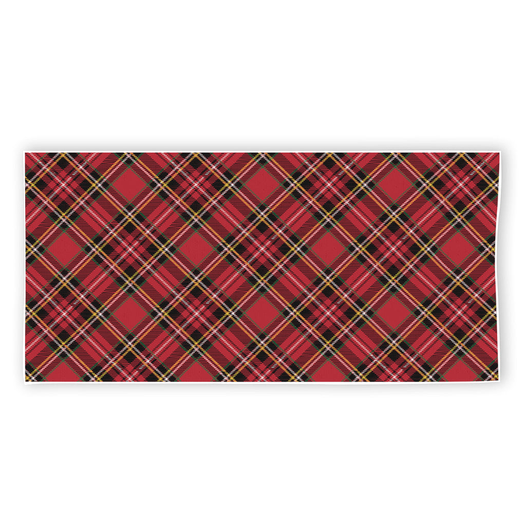 Red Stewart Tartan Pattern Print Beach Towel