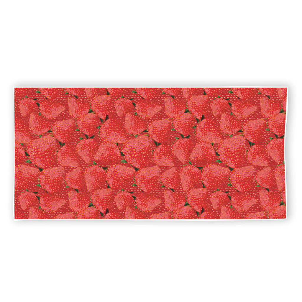 Red Strawberry Pattern Print Beach Towel