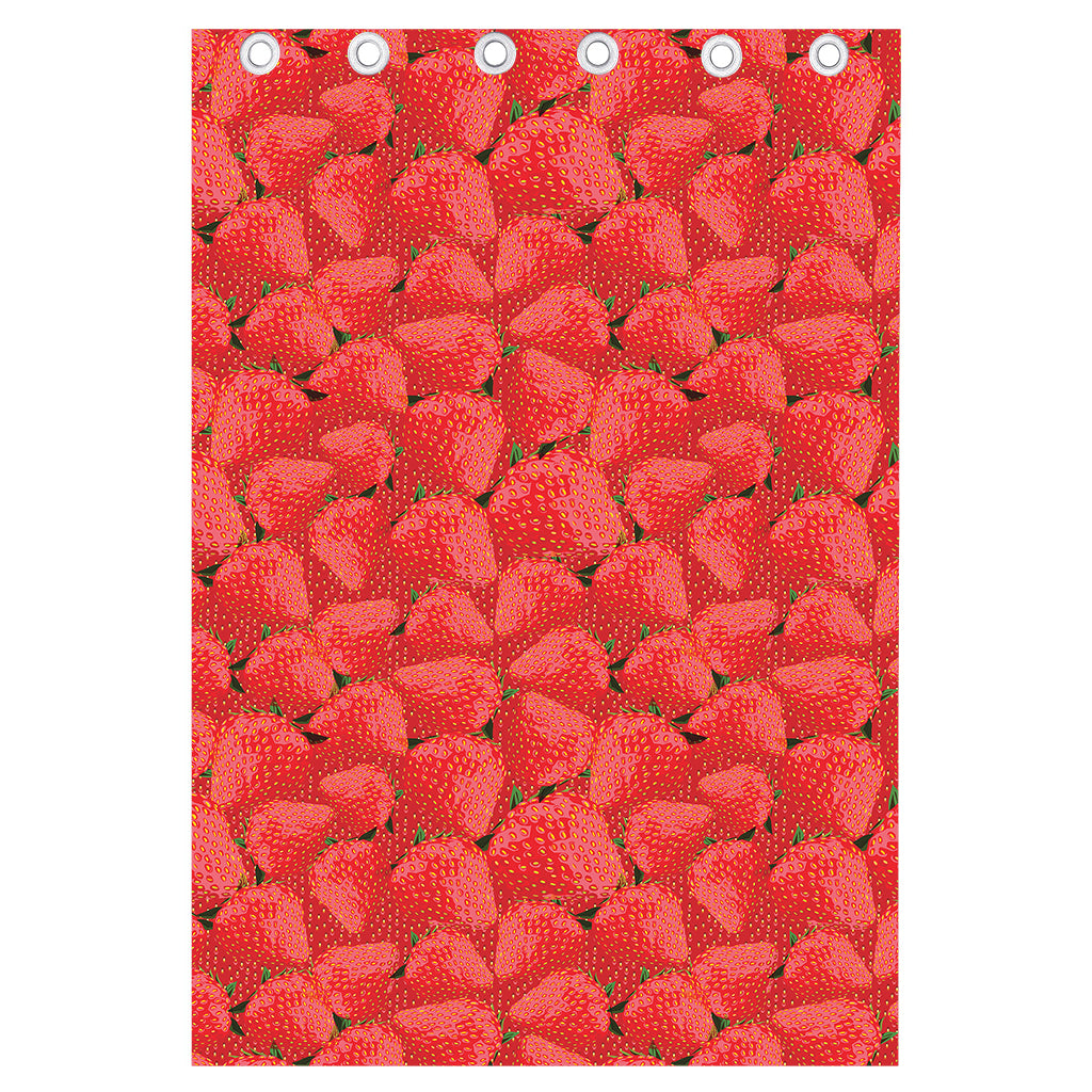 Red Strawberry Pattern Print Curtain