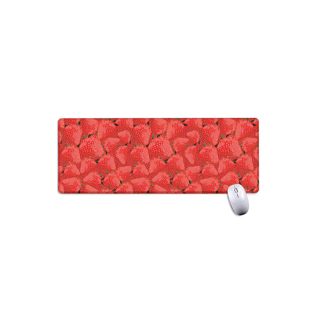 Red Strawberry Pattern Print Extended Mouse Pad