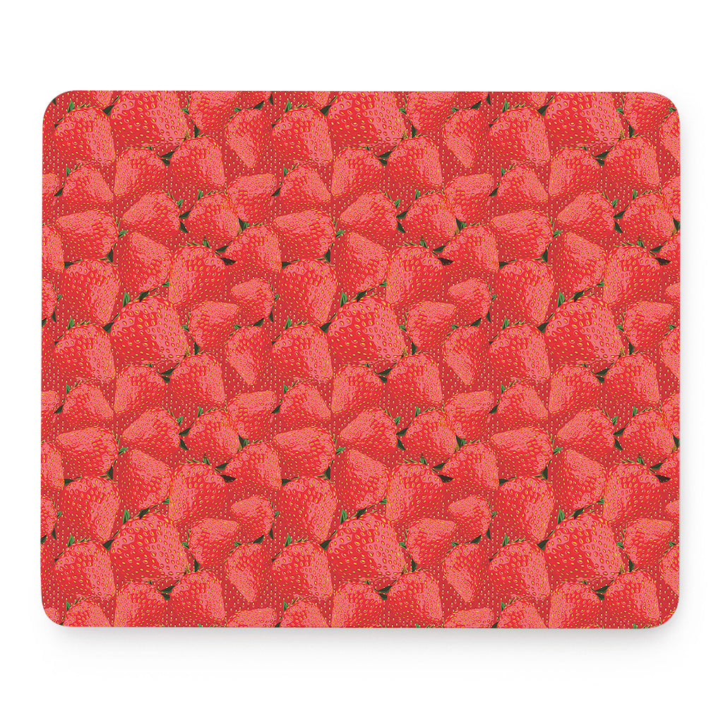 Red Strawberry Pattern Print Mouse Pad