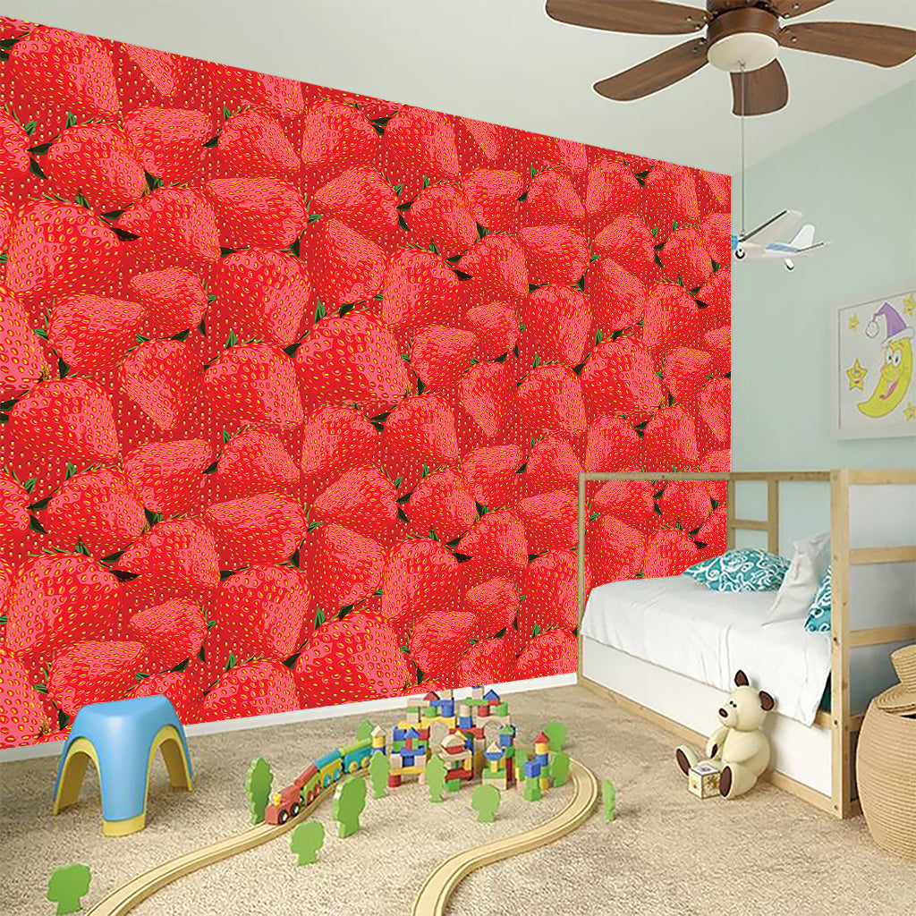 Red Strawberry Pattern Print Wall Sticker
