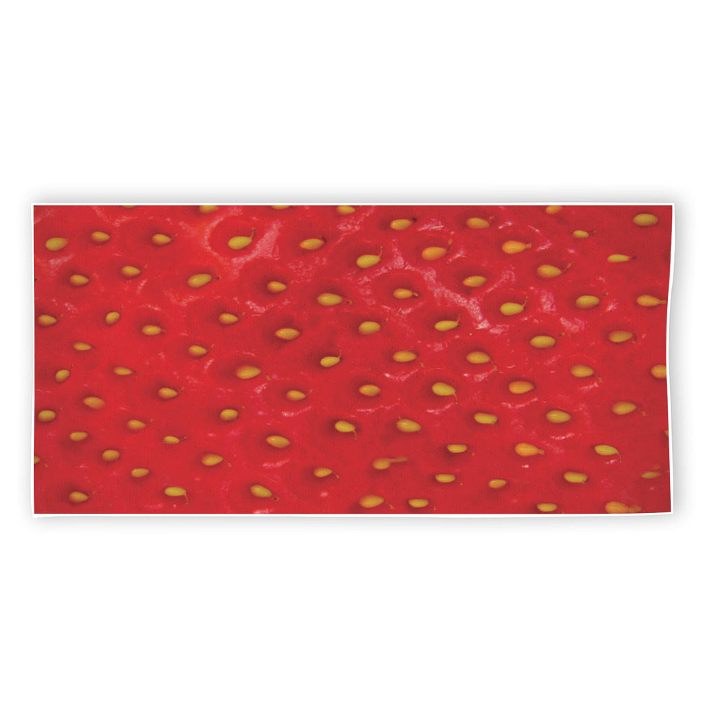 Red Strawberry Print Beach Towel