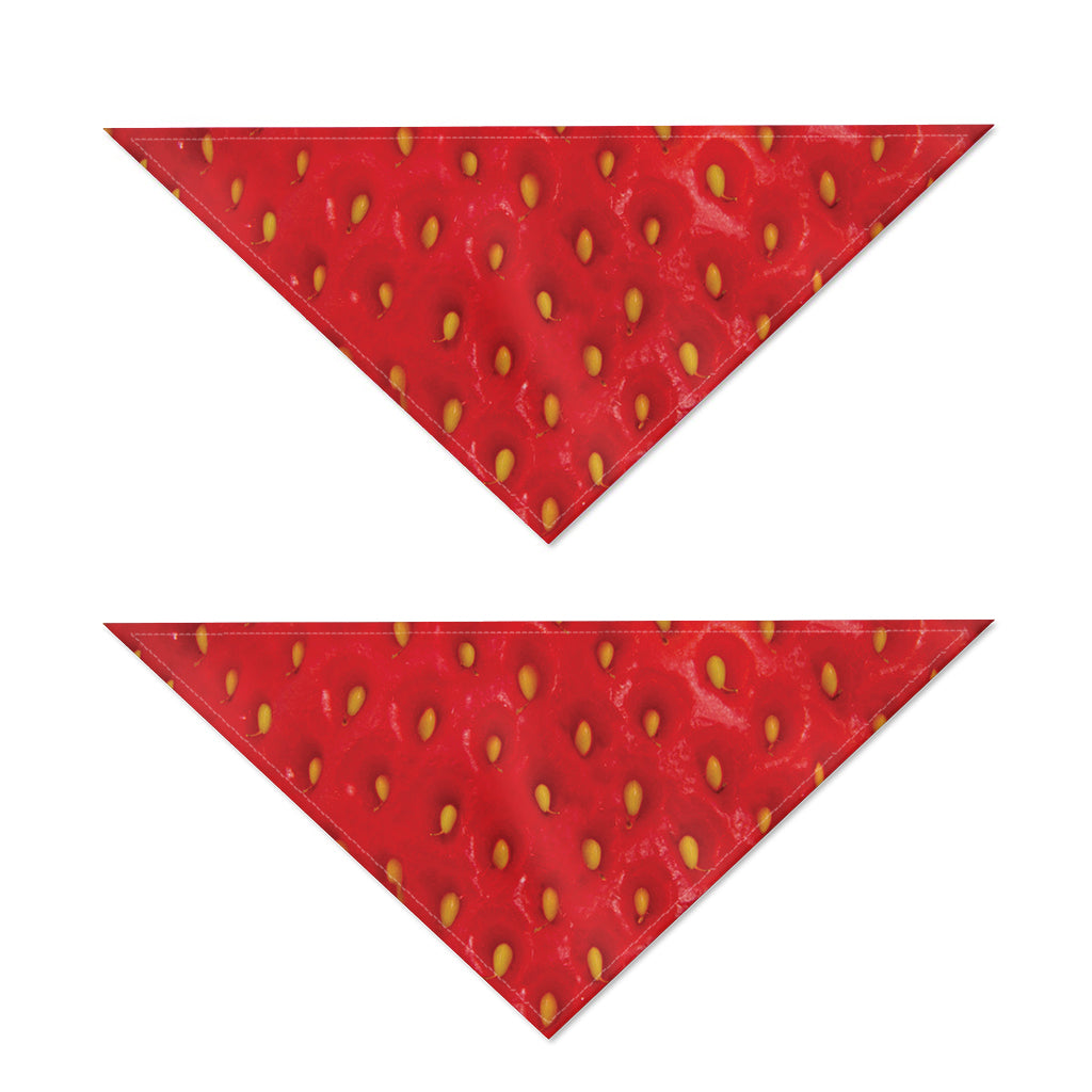 Red Strawberry Print Dog Bandana