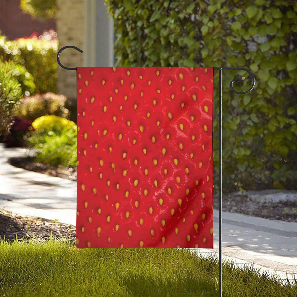 Red Strawberry Print House Flag