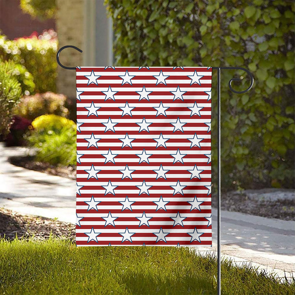 Red Striped USA Star Pattern Print House Flag