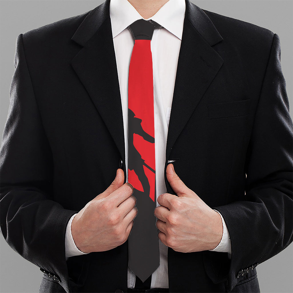 Red Sun Samurai Print Necktie