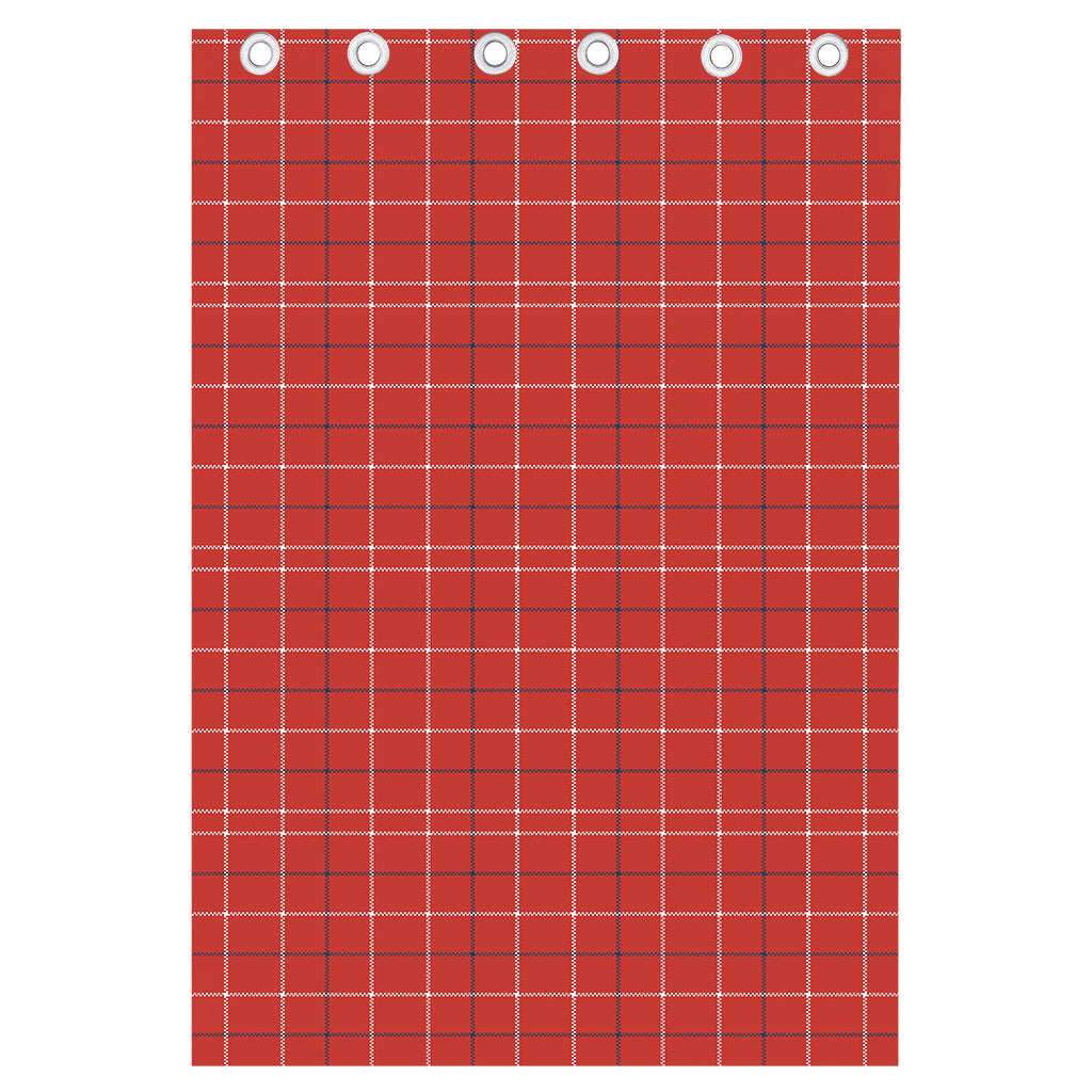 Red Tattersall Pattern Print Curtain