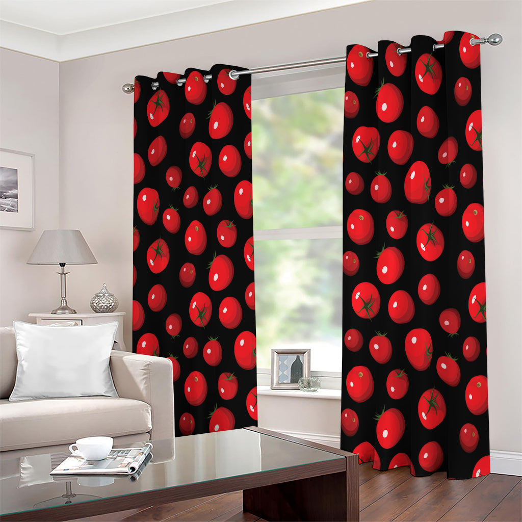 Red Tomato Pattern Print Extra Wide Grommet Curtains