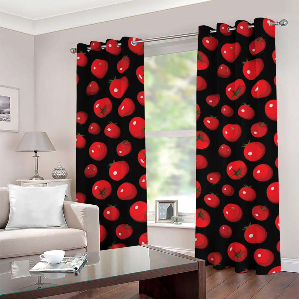 Red Tomato Pattern Print Grommet Curtains