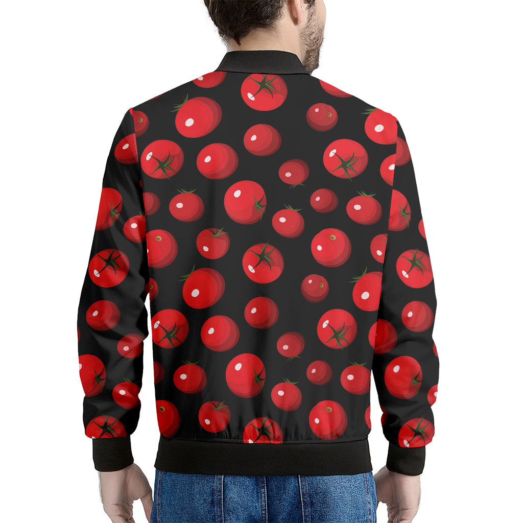 Red Tomato Pattern Print Men's Bomber Jacket