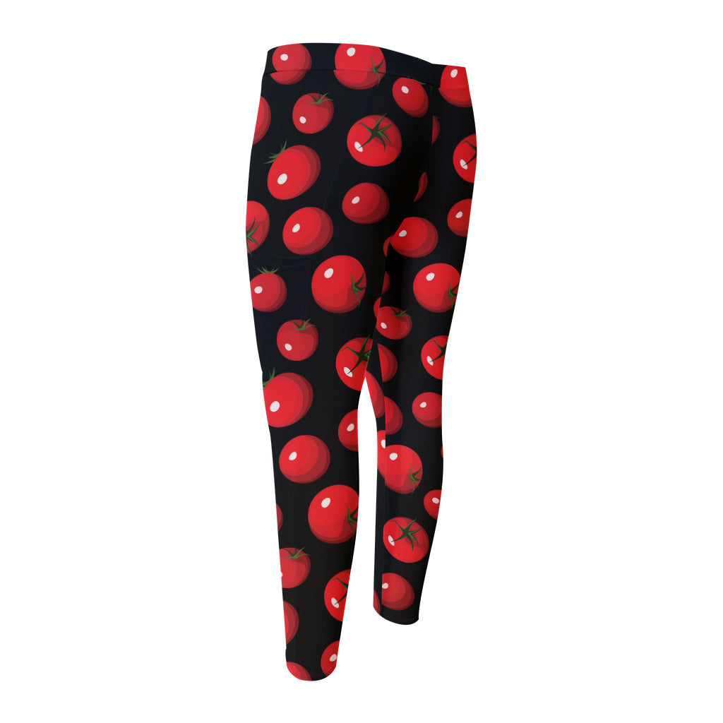 Red Tomato Pattern Print Men's Compression Pants