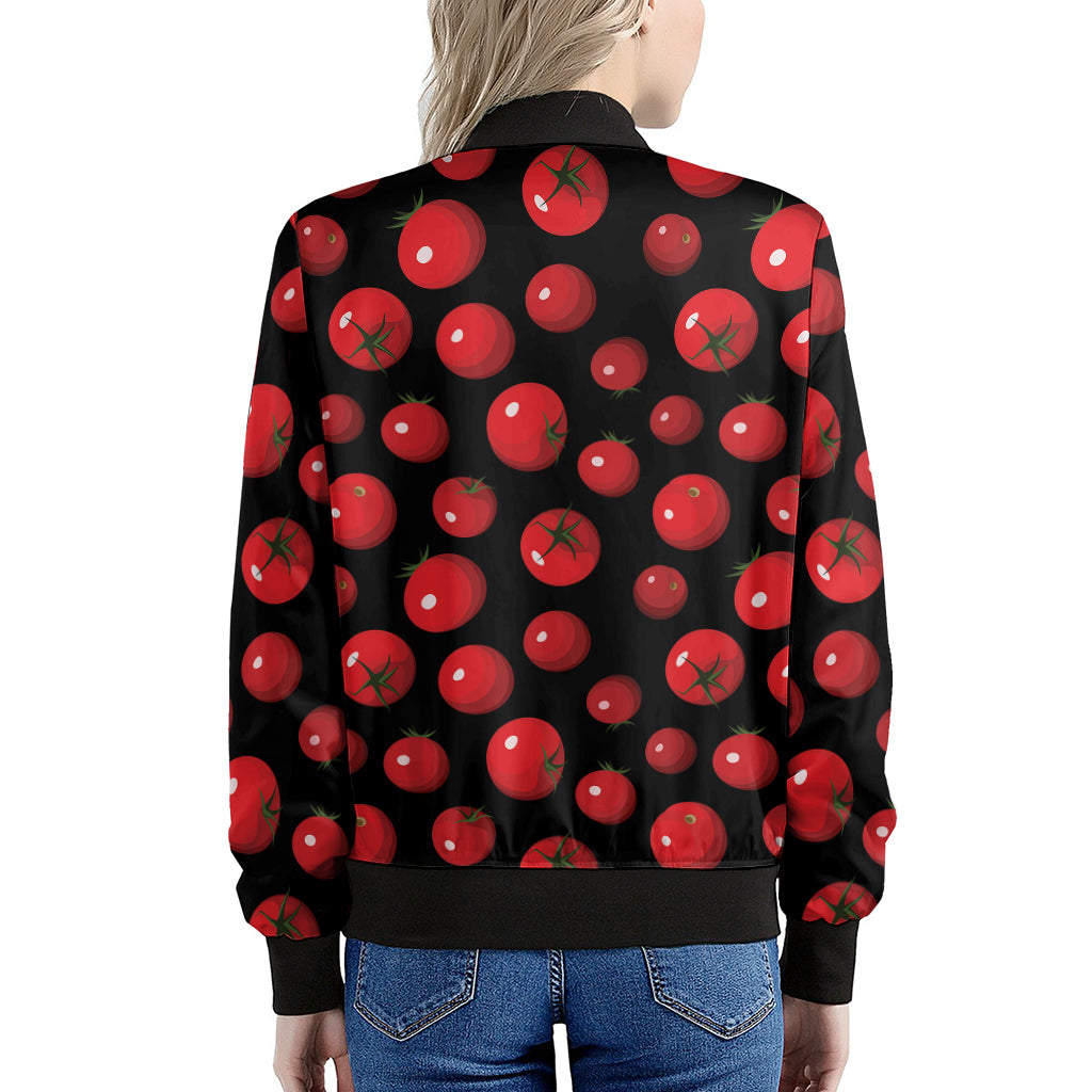 Red Tomato Pattern Print Women's Bomber Jacket