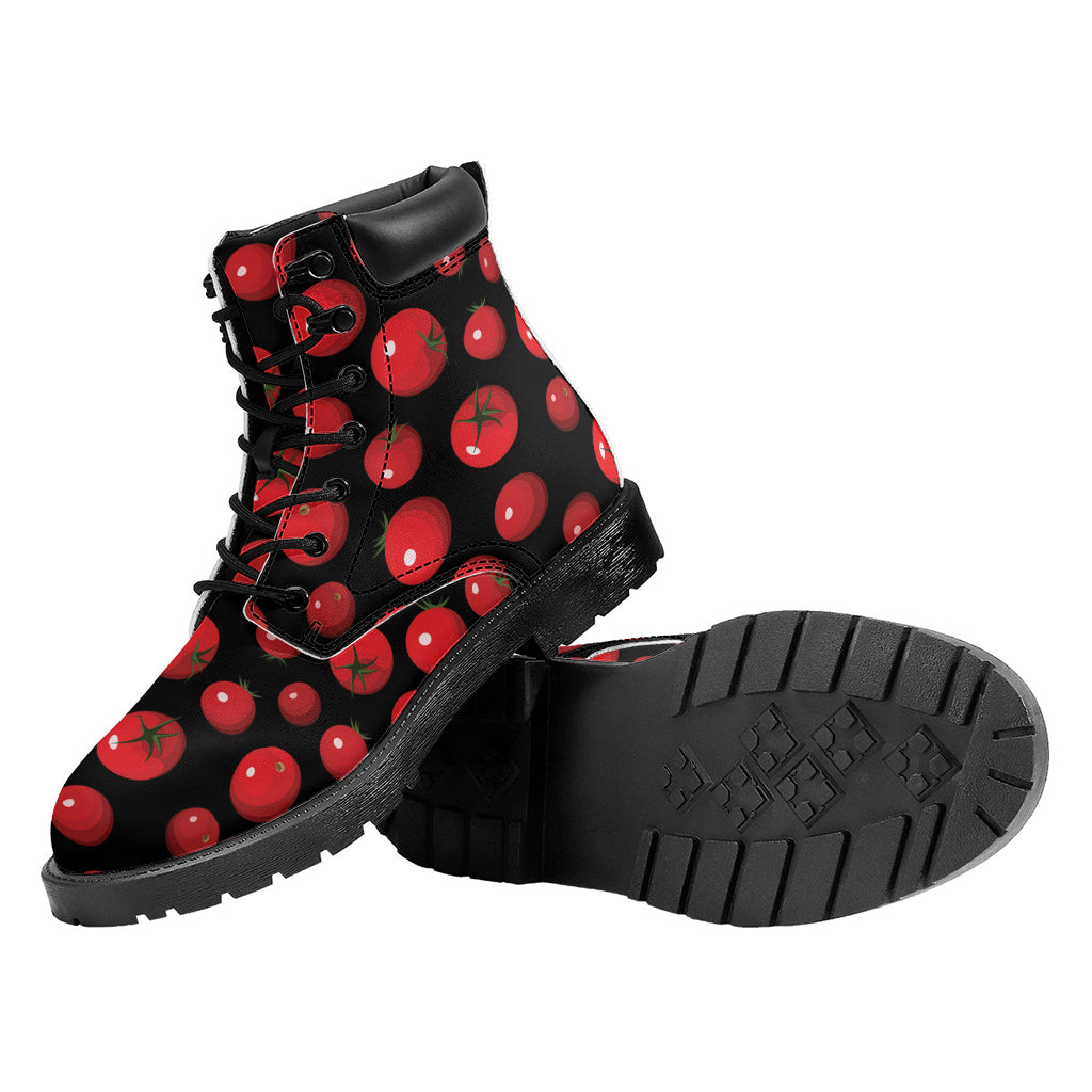 Red Tomato Pattern Print Work Boots