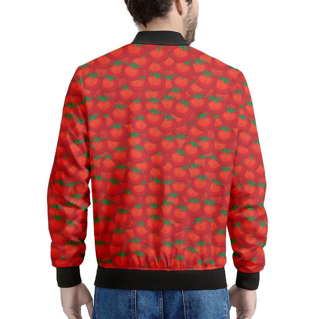 Red Tomatoes Pattern Print Men's Bomber Jacket