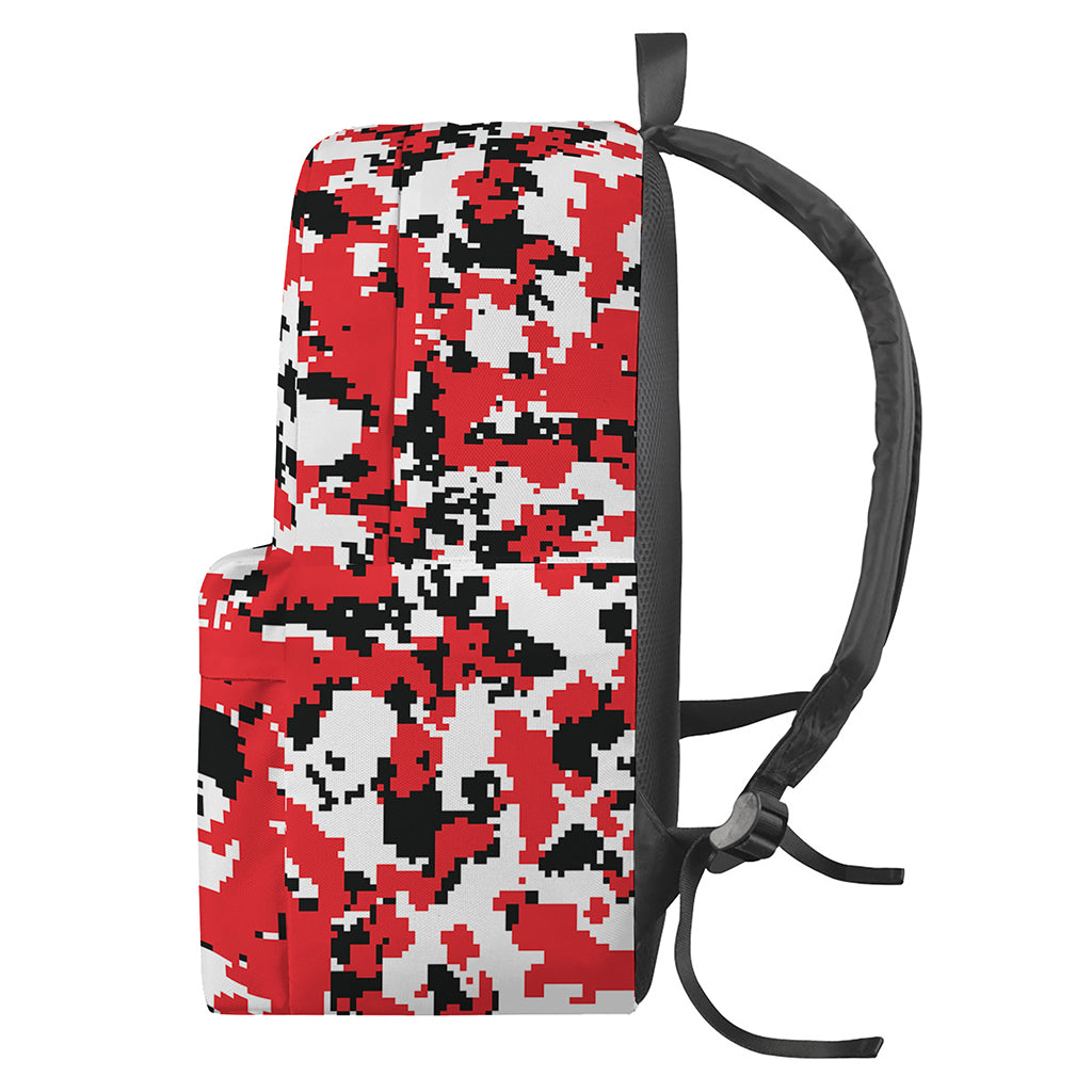 Red White And Black Digital Camo Print Backpack