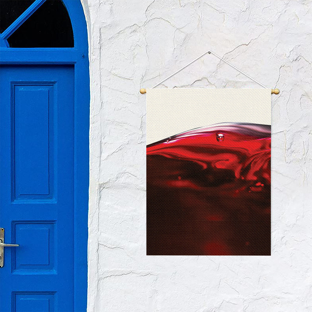 Red Wine Print Garden Flag