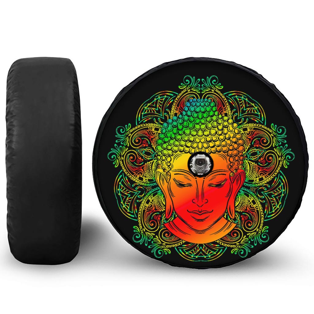 Reggae Buddha Print Tire Cover With Camera Hole