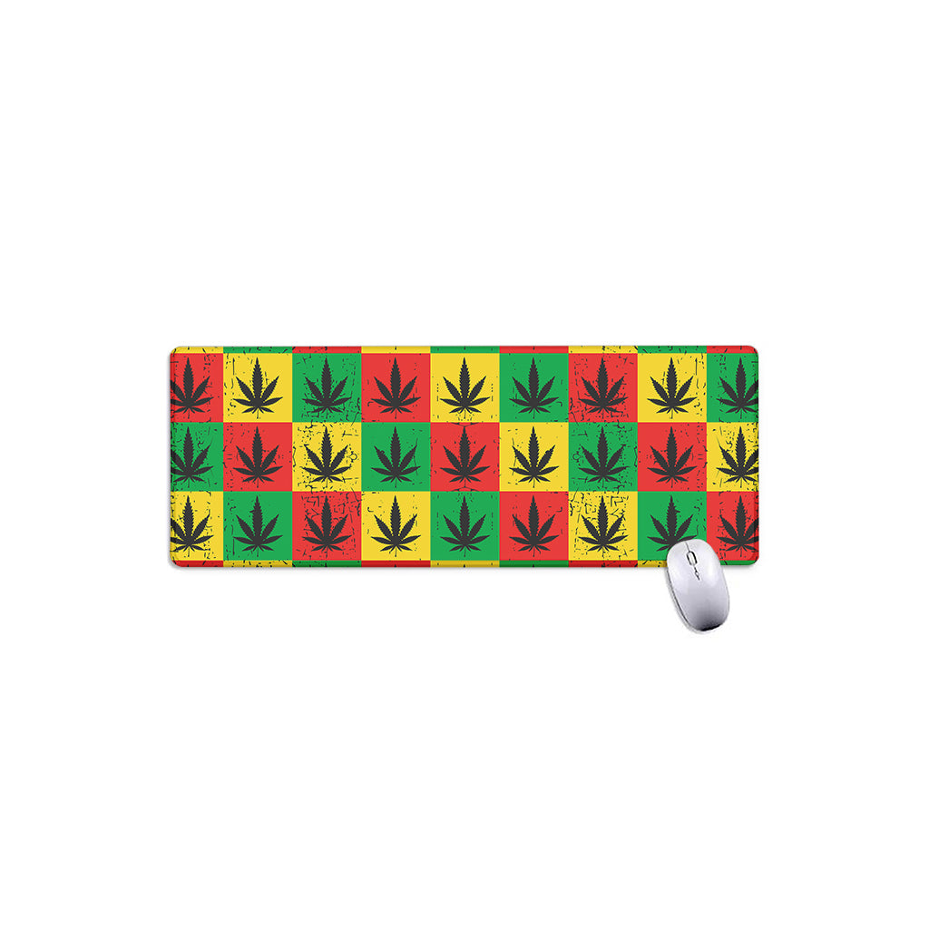 Reggae Marijuana Leaf Pattern Print Extended Mouse Pad